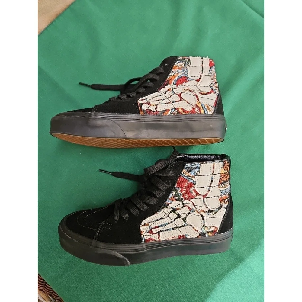 Vans OTW Sk8-Hi HAZY‎ BONES Applied 3D Black White Skate Shoes Mens Size 4 Youth